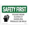 Signmission OSHA Sign, Please Wear Gloves If Handling W/ Symbol, 14in X 10in Decal, 14" W, 10" H, Landscape OS-SF-D-1014-L-10691 - alternate 1